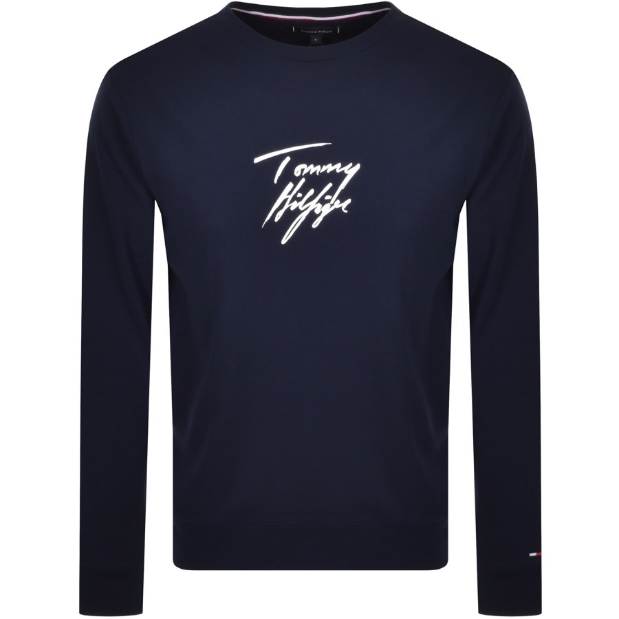 Alternative Image for ProductTommy Hilfiger Logo Crew Neck Sweatshirt Navy1
